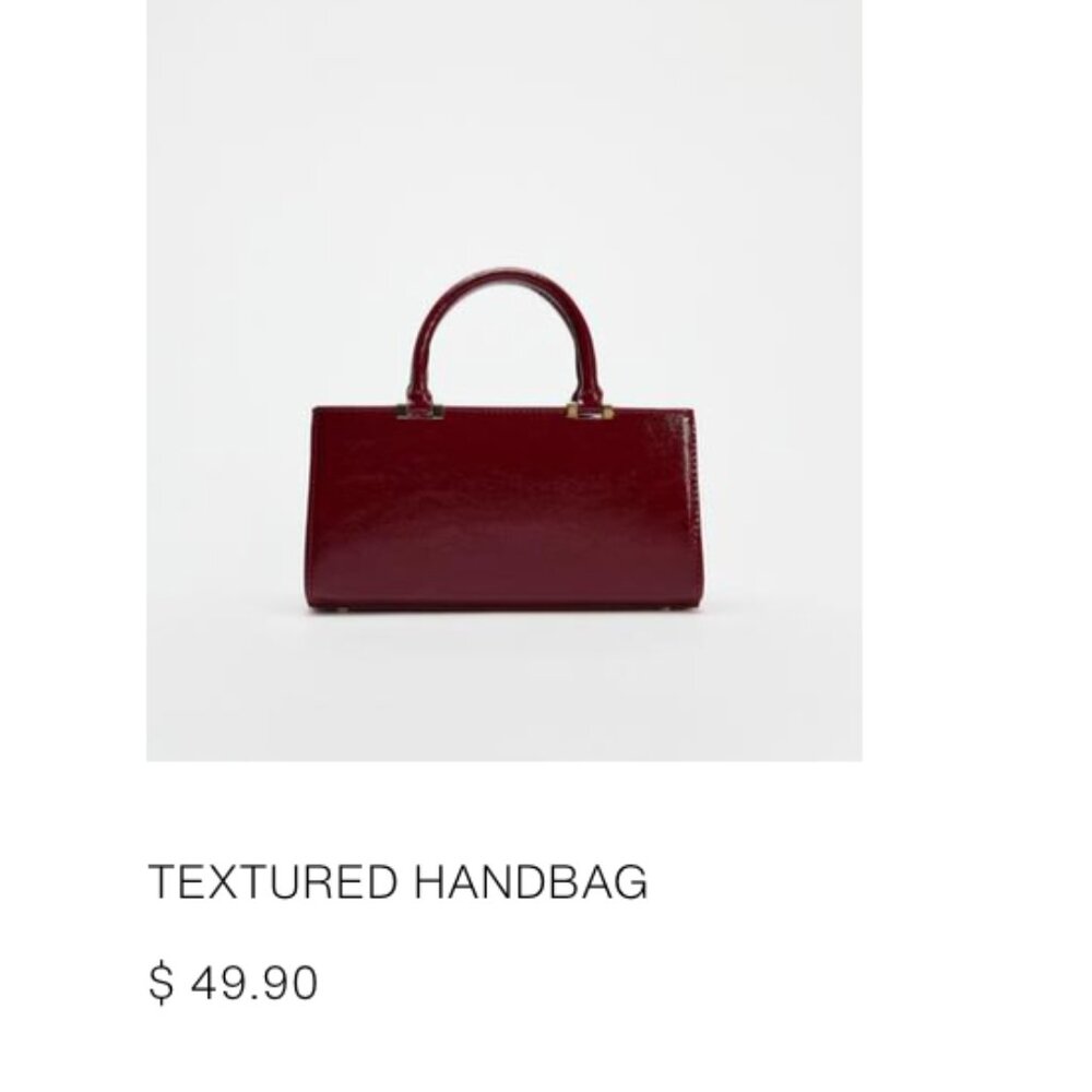 Burgundy Textured Handbag - Picture 5 of 5